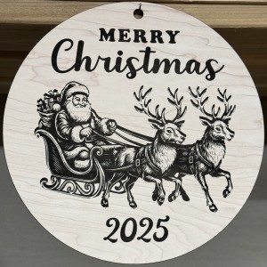 Vintage Santa Sign Round