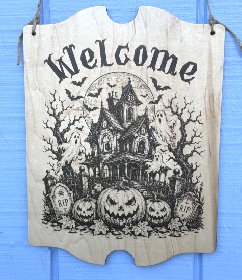 Rustic Halloween Welcome Sign