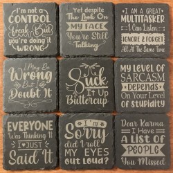 Sarcastic Slate Coasters