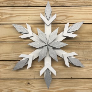 White Wooden Snowflake